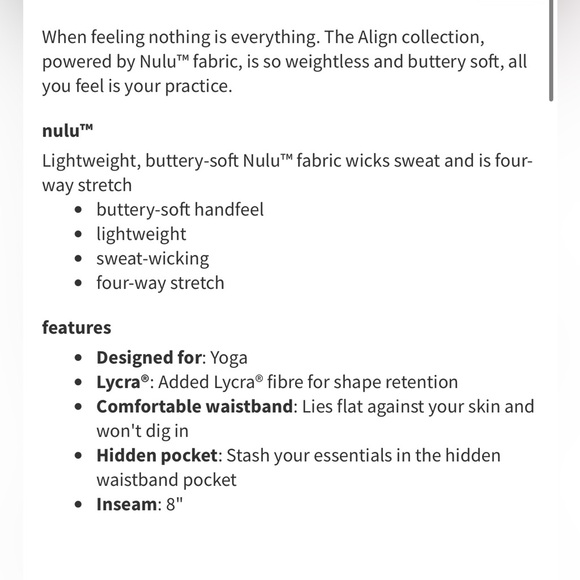 🍋Women’s Lululemon Align Short 8” Diamond Dye size 2🍋 - Picture 10 of 10